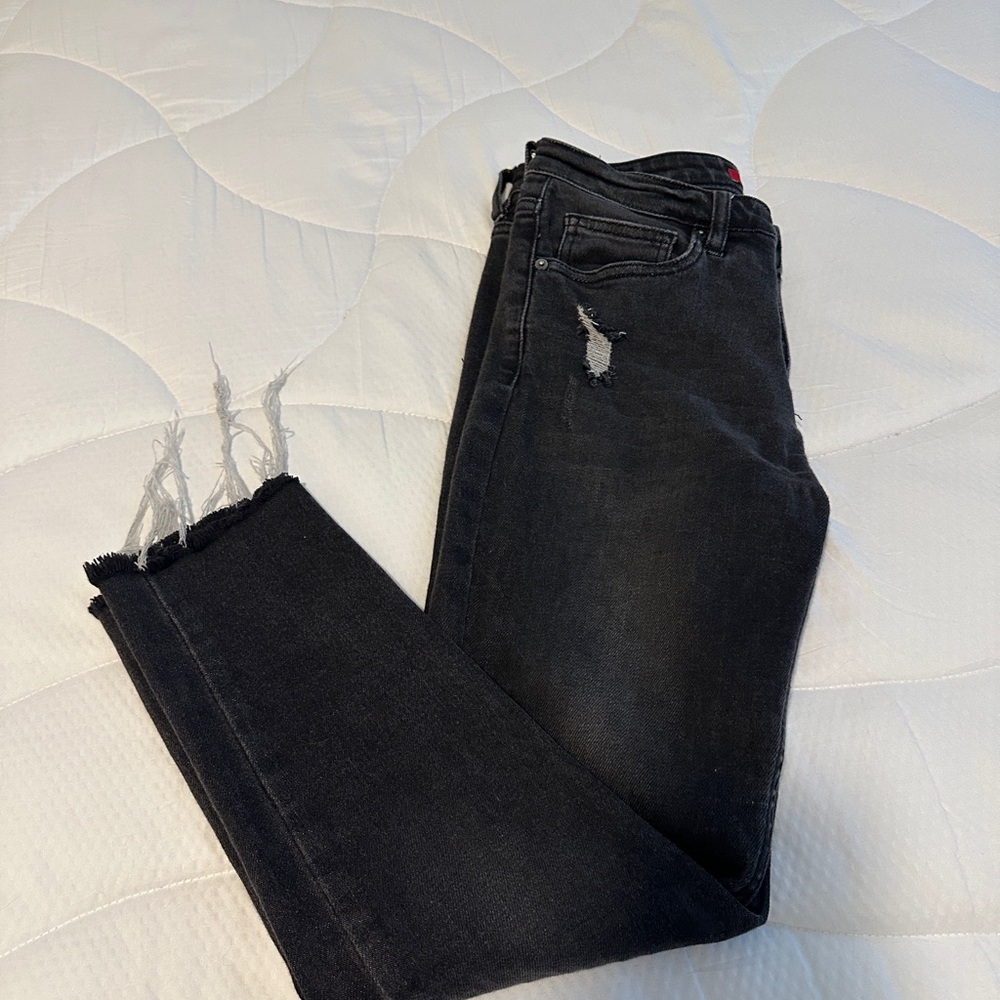 UNIONBAY Black Skinny Jeans with Raw Hem
